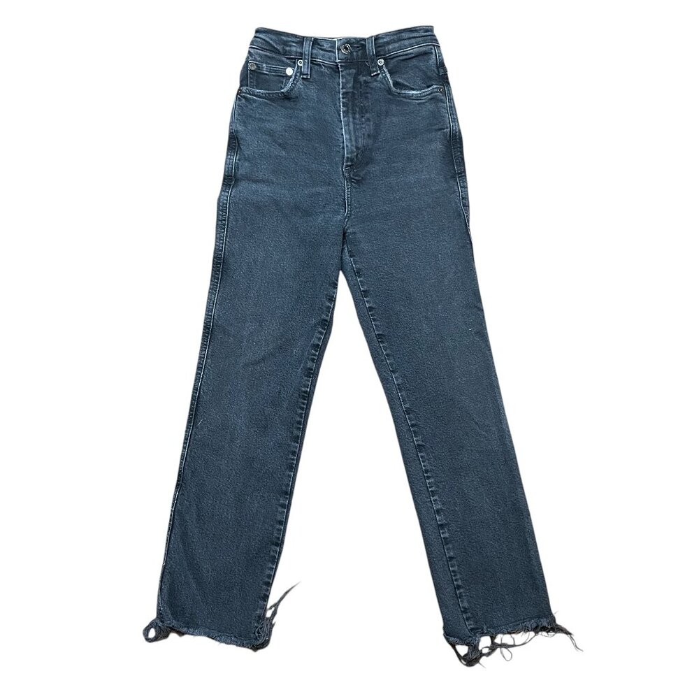 Agolde Pinch Waist High Rise Kick Flare Jeans in Panoramic Womens Size 23 Black